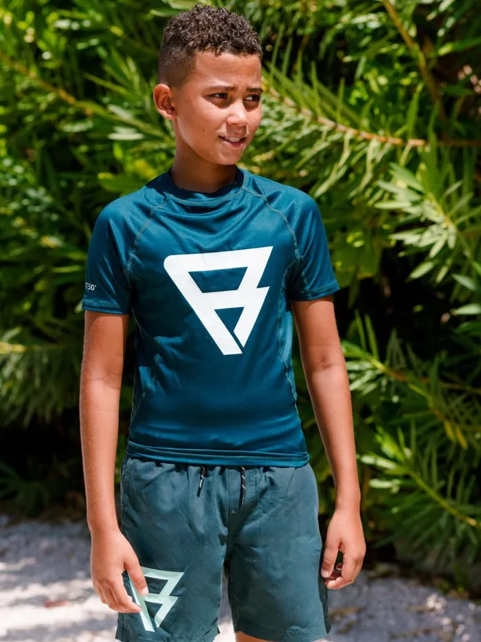 Brunotti UPF50 Rashguards KidsWater Sports Waveguardy Boys Rashguard Green