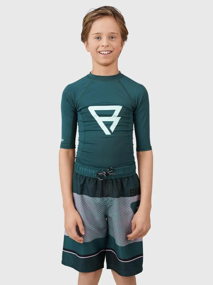 Brunotti UPF50 Rashguards KidsWater Sports Waveguardy Boys Rashguard Green