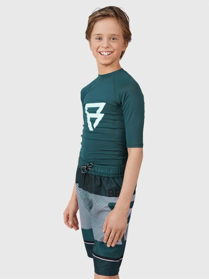Brunotti UPF50 Rashguards KidsWater Sports Waveguardy Boys Rashguard Green