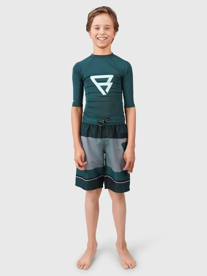 Brunotti UPF50 Rashguards KidsWater Sports Waveguardy Boys Rashguard Green