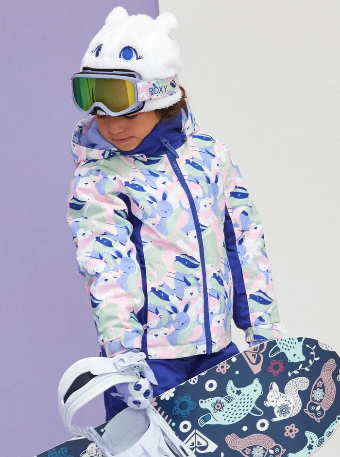 Roxy Snow 27 Snowy Tale Technical Snow Jacket Bright White Mountains Locals 8211 Girls
