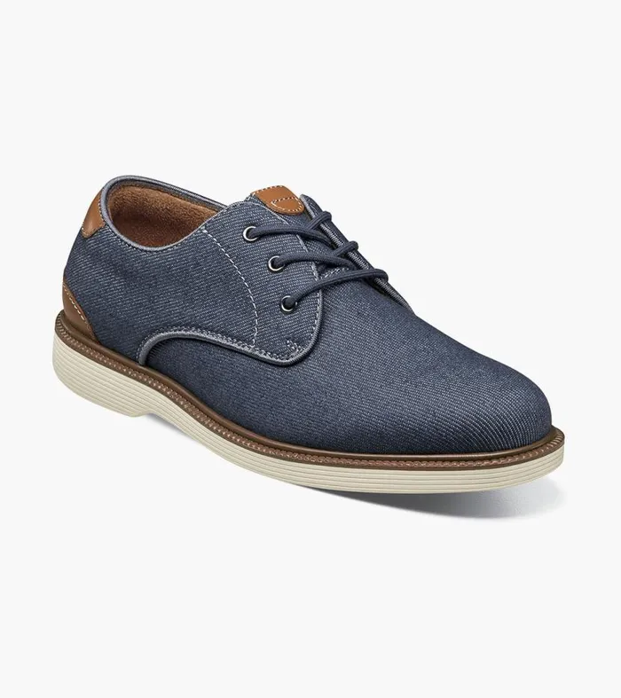 Florsheim Boys Canvas Plain Toe Oxford Navy Kids Kids Dress