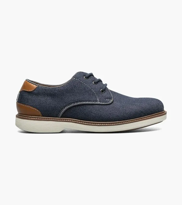 Florsheim Boys Canvas Plain Toe Oxford Navy Kids Kids Dress