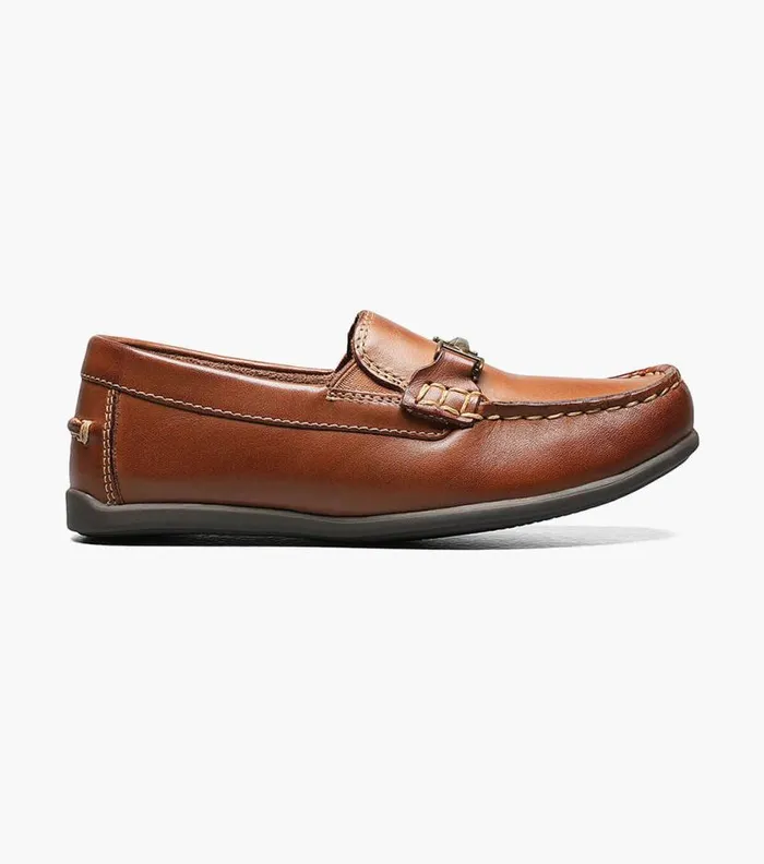 Florsheim Boys Moc Toe Bit Loafer Saddle Tan Kids Kids Dress