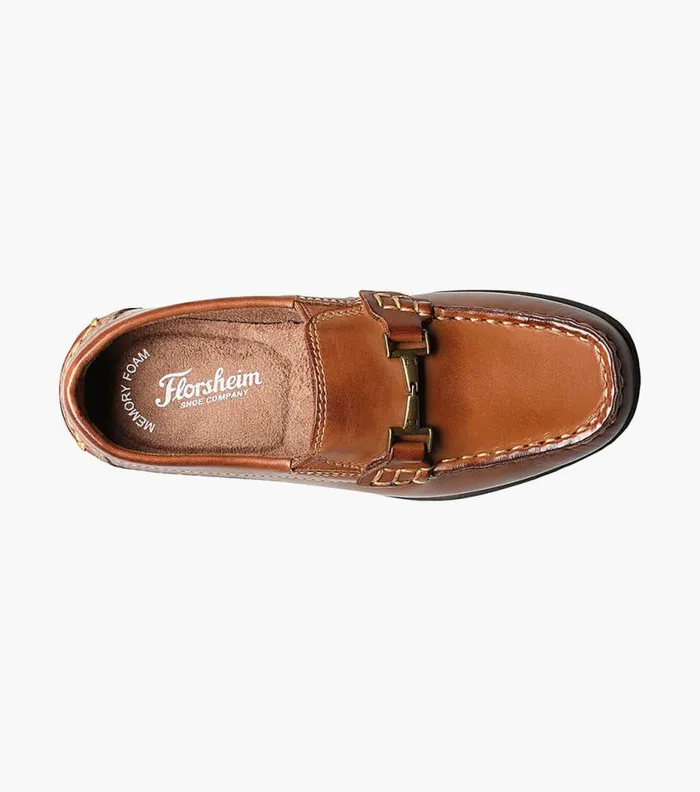 Florsheim Boys Moc Toe Bit Loafer Saddle Tan Kids Kids Dress