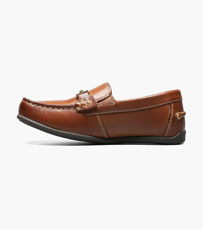 Florsheim Boys Moc Toe Bit Loafer Saddle Tan Kids Kids Dress