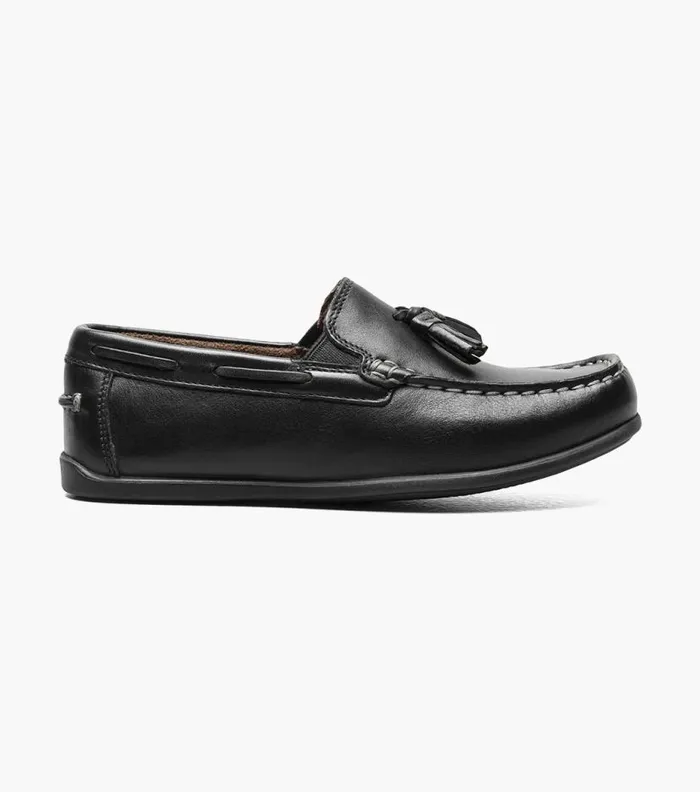 Florsheim Boys Moc Toe Drop Tassel Loafer Black Kids Kids Dress
