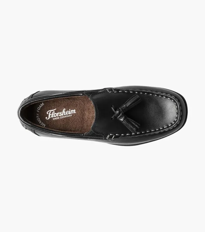 Florsheim Boys Moc Toe Drop Tassel Loafer Black Kids Kids Dress