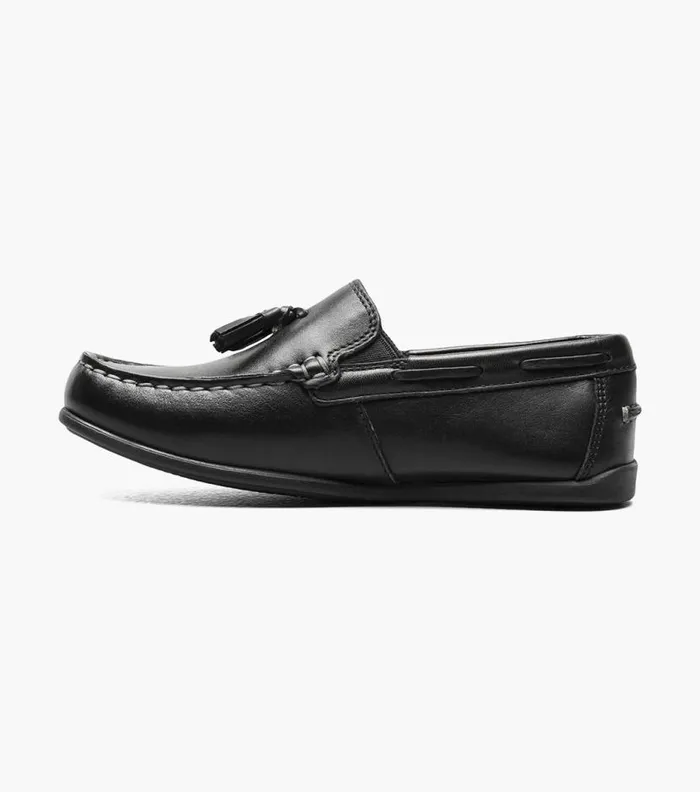 Florsheim Boys Moc Toe Drop Tassel Loafer Black Kids Kids Dress