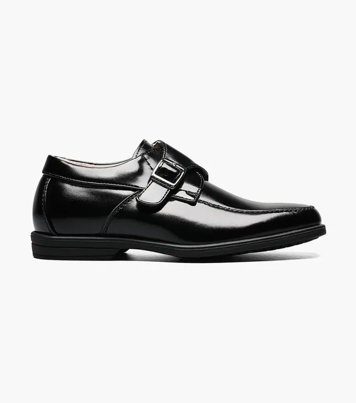 Florsheim Boys Moc Toe Monk Strap Oxford Black Kids Kids Dress