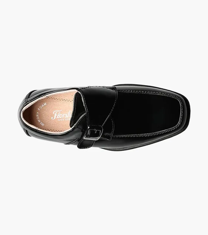 Florsheim Boys Moc Toe Monk Strap Oxford Black Kids Kids Dress