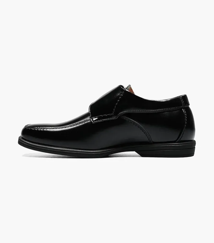 Florsheim Boys Moc Toe Monk Strap Oxford Black Kids Kids Dress
