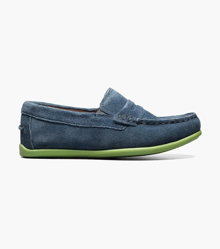 Florsheim Boys Moc Toe Penny Driver Blue Suede Kids Kids Casual