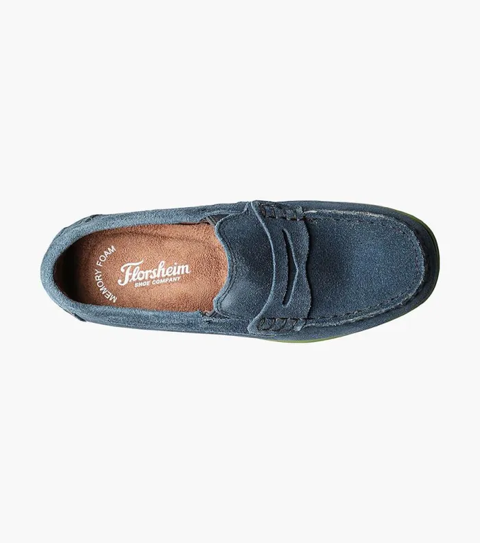 Florsheim Boys Moc Toe Penny Driver Blue Suede Kids Kids Casual
