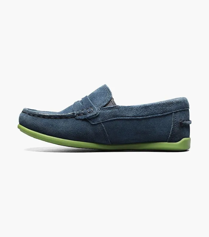 Florsheim Boys Moc Toe Penny Driver Blue Suede Kids Kids Casual