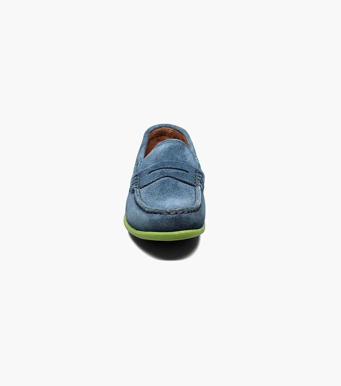 Florsheim Boys Moc Toe Penny Driver Blue Suede Kids Kids Casual