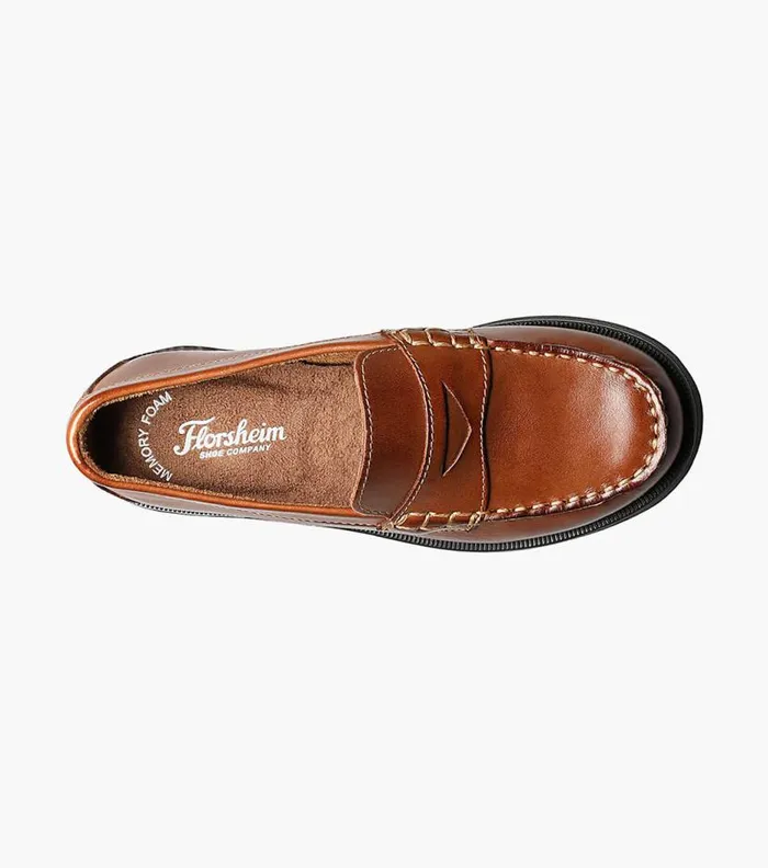 Florsheim Boys Moc Toe Penny Loafer Saddle Tan Kids Kids Dress