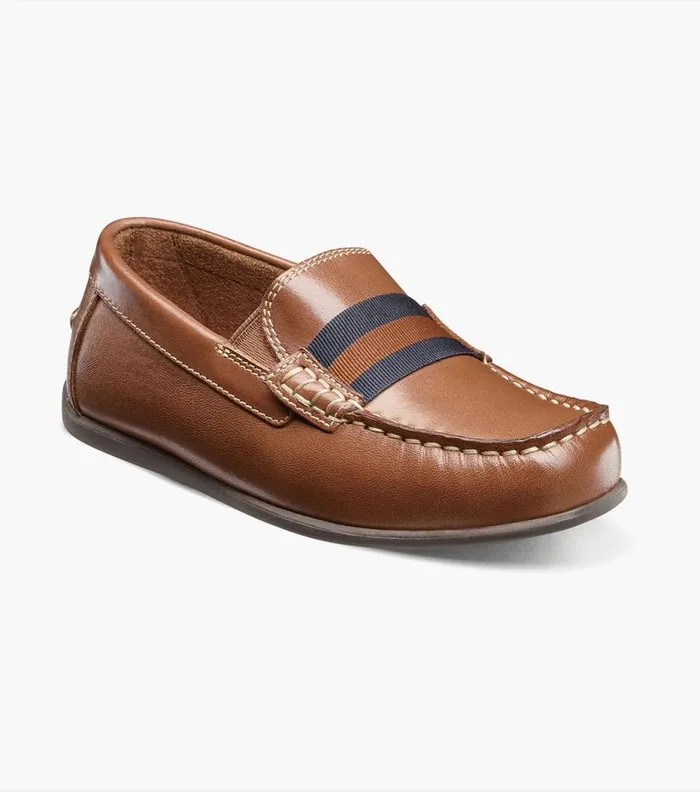 Florsheim Boys Moc Toe Strap Loafer Saddle Tan Kids Kids Casual