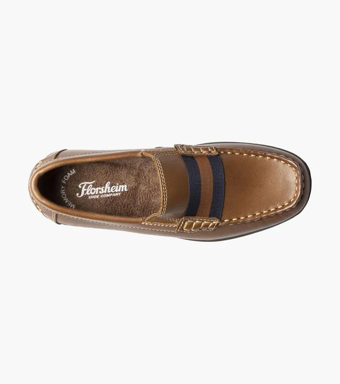 Florsheim Boys Moc Toe Strap Loafer Saddle Tan Kids Kids Casual