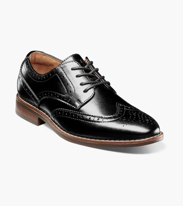Florsheim Boys Wingtip Oxford Black Kids Kids Dress