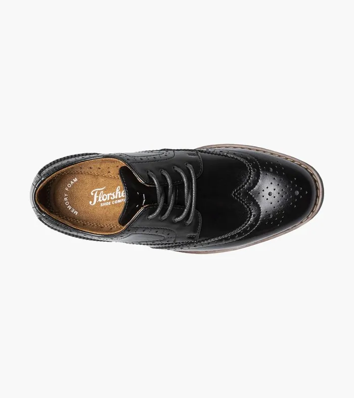 Florsheim Boys Wingtip Oxford Black Kids Kids Dress