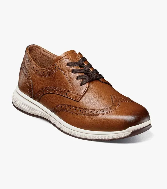 Florsheim Boys Wingtip Oxford Cognac Kids Kids Casual