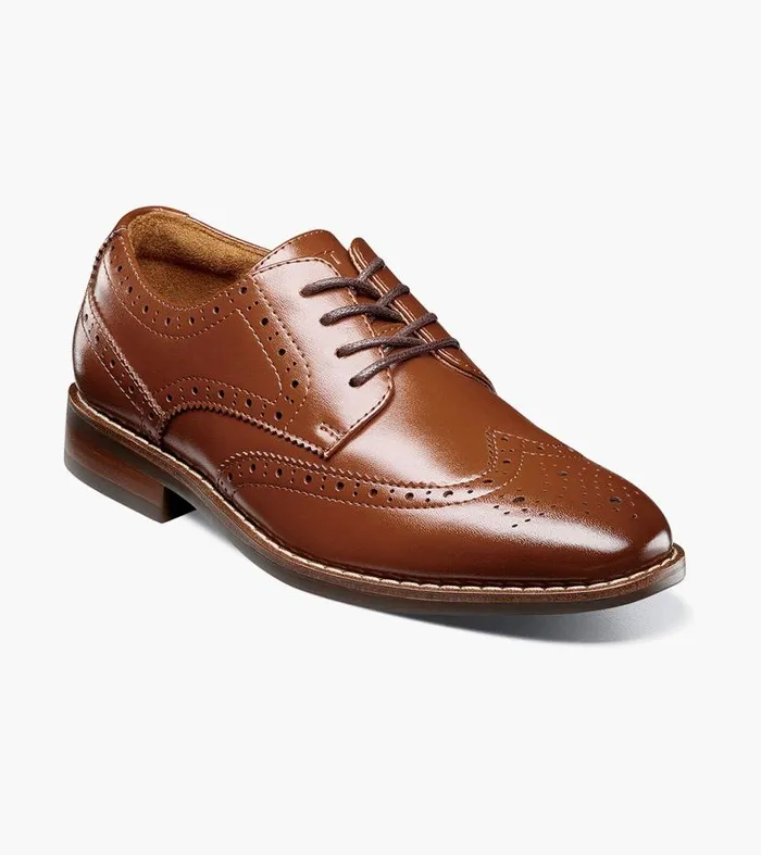 Florsheim Boys Wingtip Oxford Cognac Kids Kids Dress
