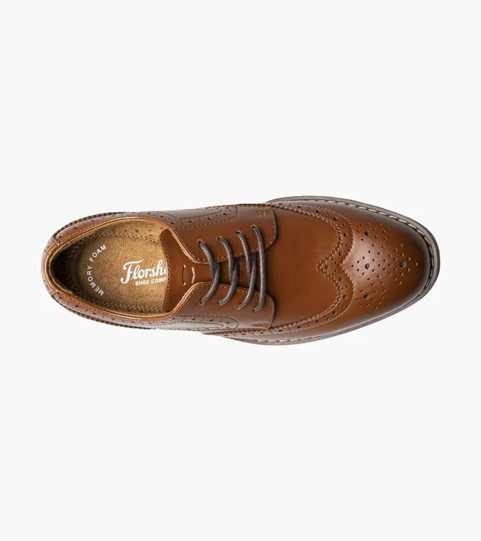 Florsheim Boys Wingtip Oxford Cognac Kids Kids Dress