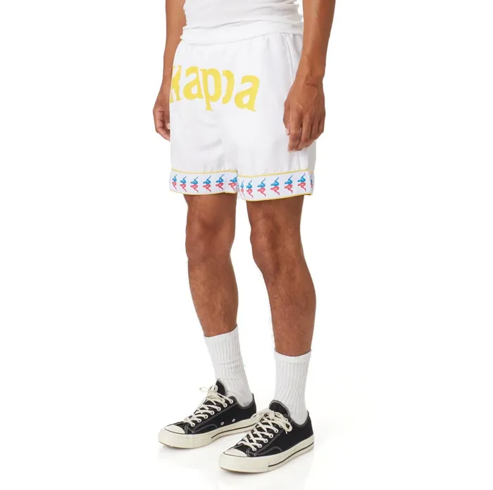 222 Banda Calabash Swim Shorts 8211 White White Kappa Mens Shorts Christmas Gift