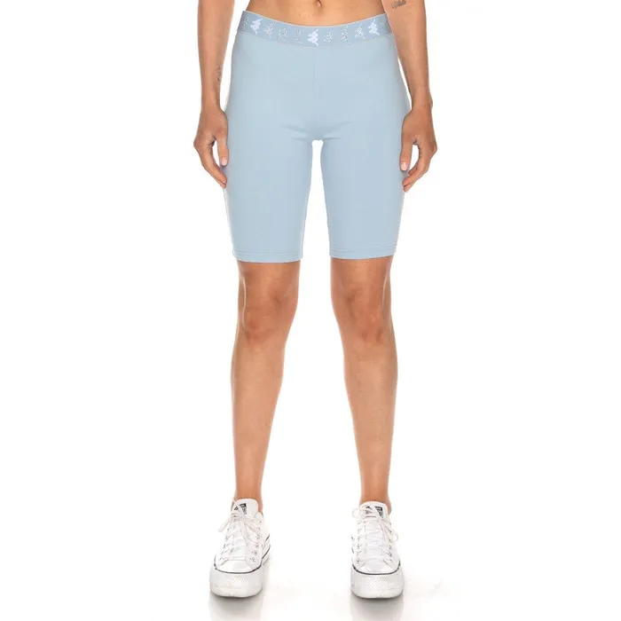 222 Banda Emilana Bike Shorts 8211 Baby Blue White Baby Blue White Kappa Womens Shorts For Sale