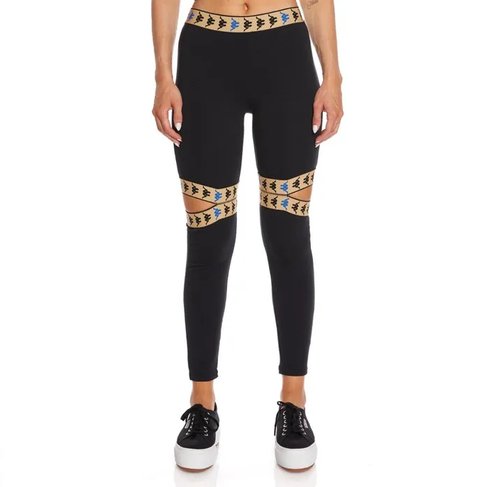 222 Banda Ikongo Leggings 8211 Black Black Kappa Womens Track Suits
