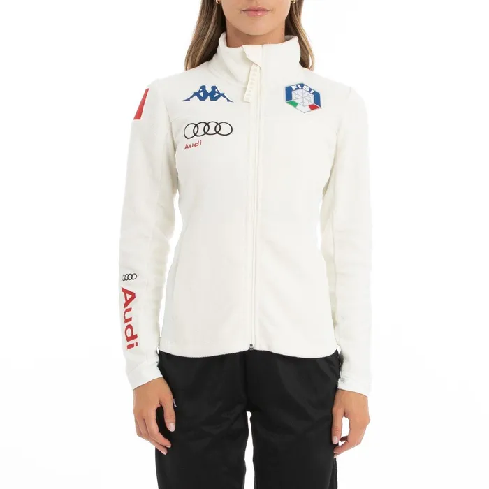 6Cento 688 Fisi Fleece Jacket 8211 White White Kappa Womens Jackets