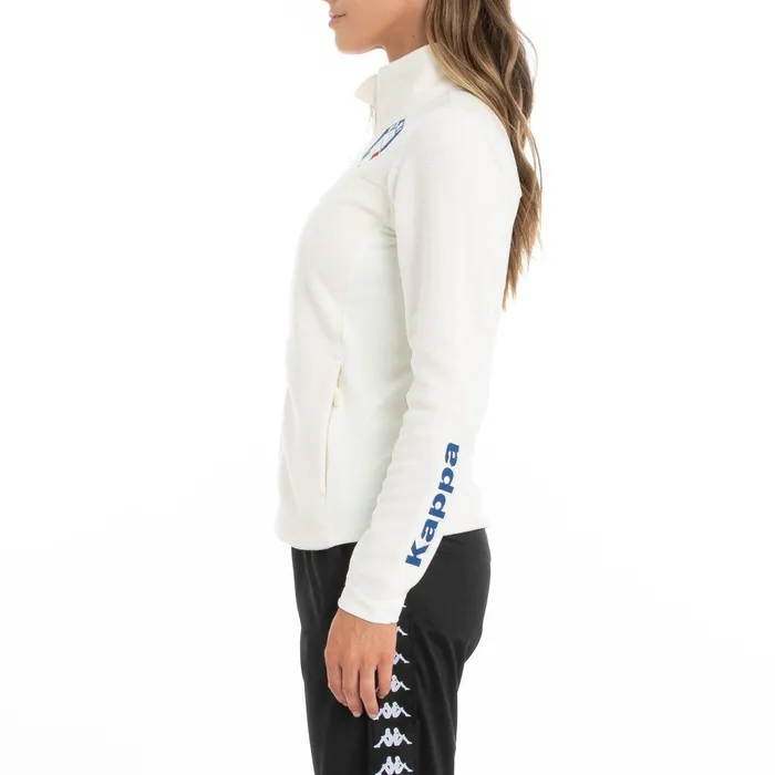 6Cento 688 Fisi Fleece Jacket 8211 White White Kappa Womens Jackets