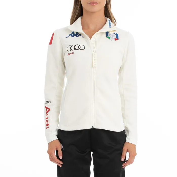 6Cento 688 Fisi Fleece Jacket 8211 White White Kappa Womens Jackets