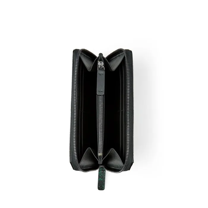 Abiko Black CrocEmbossed Leather And Pine Printed Python Zip Around Wallet Blackpine Men JIMMY CHOO Wallets