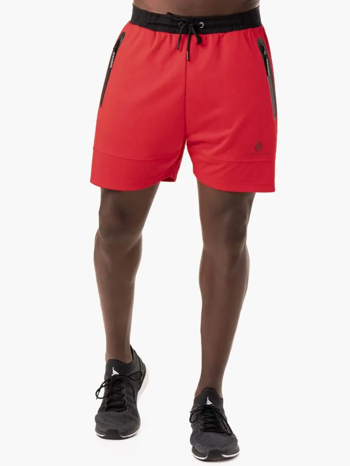 Action Mesh Short 8211 Red Men Ryderwear Gym Shorts