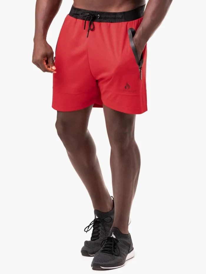Action Mesh Short 8211 Red Men Ryderwear Gym Shorts