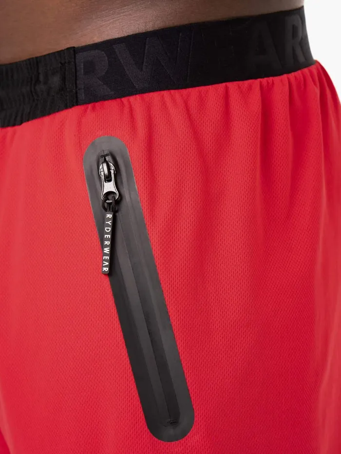Action Mesh Short 8211 Red Men Ryderwear Gym Shorts
