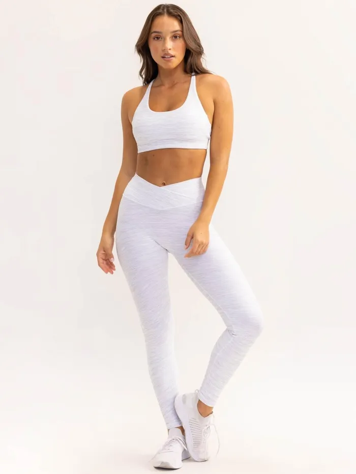 Activate Cross Over Scrunch Leggings 8211 Snow Grey Marl Women Ryderwear Leggings