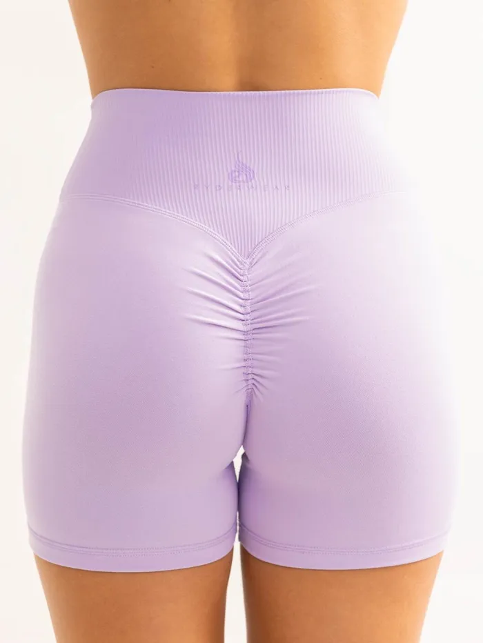 Activate Cross Over Scrunch Shorts 8211 Lavender Women Ryderwear Gym Shorts