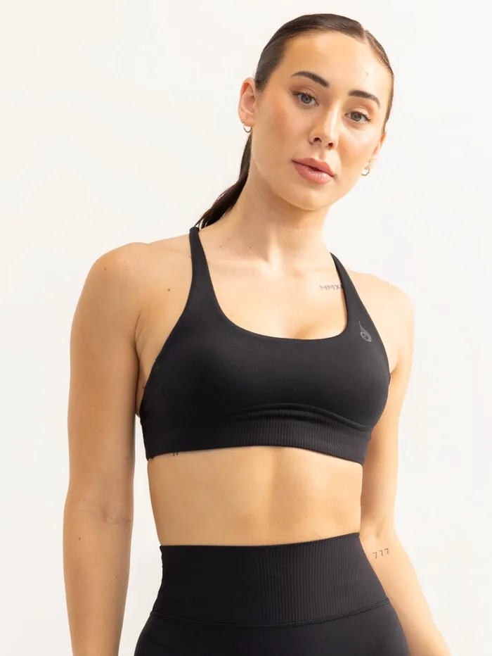 Activate Scoop Neck Sports Bra 8211 Black Women Ryderwear Sports Bras