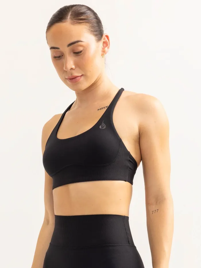 Activate Scoop Neck Sports Bra 8211 Black Women Ryderwear Sports Bras
