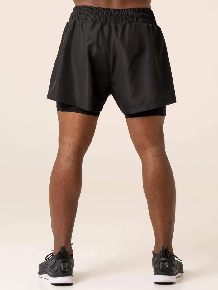 Advance 2 In 1 Training Short 8211 Black Men Ryderwear Gym Shorts