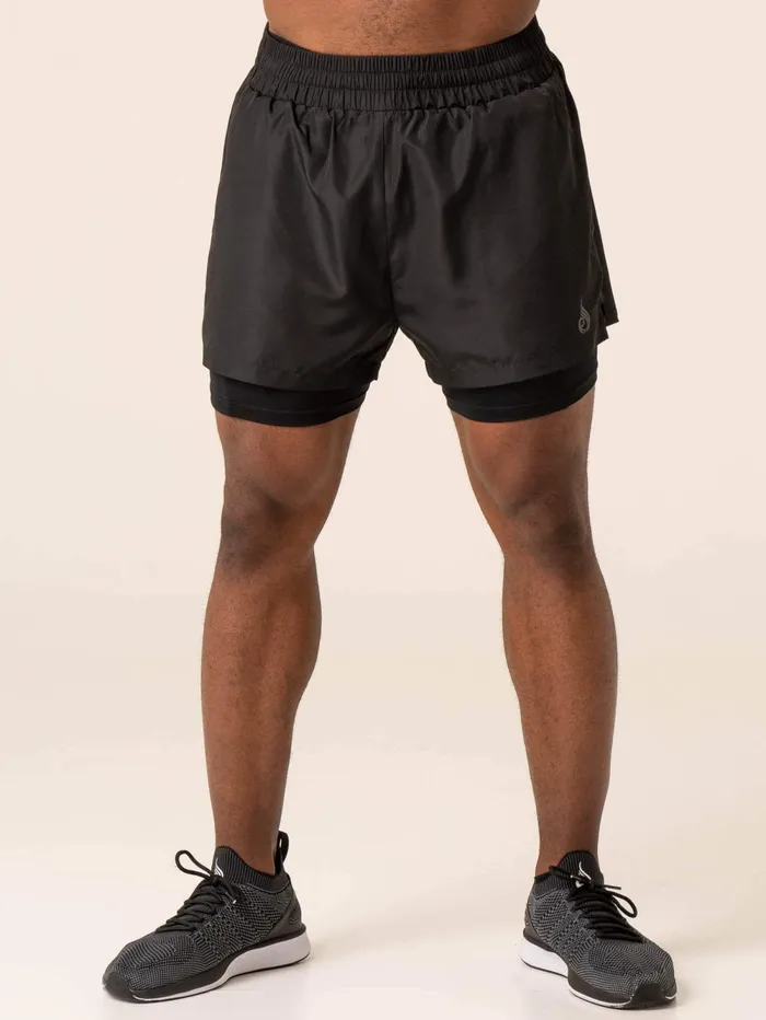 Advance 2 In 1 Training Short 8211 Black Men Ryderwear Gym Shorts