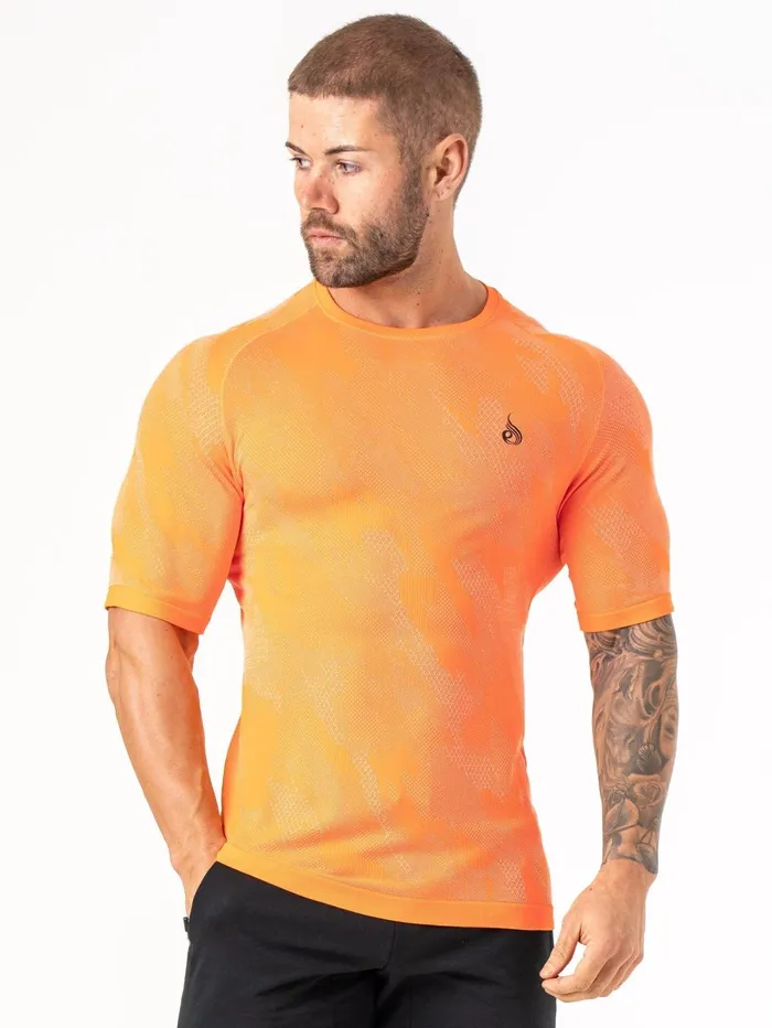 Aero Core Seamless TShirt 8211 Orange Men Ryderwear Tops