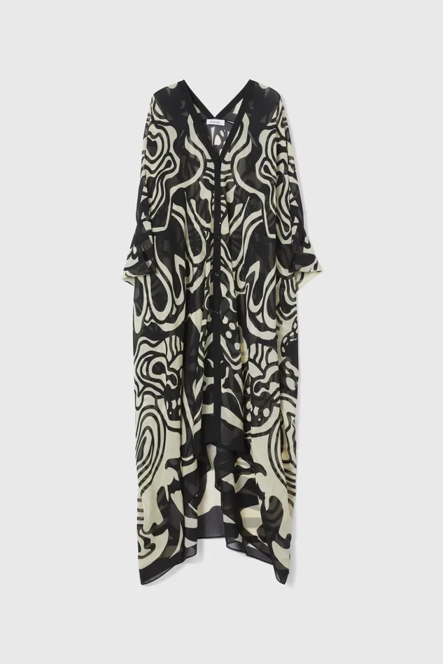 Agave Cosmic Bloom Caftan Black Women Rodebjer Dresses and Caftans