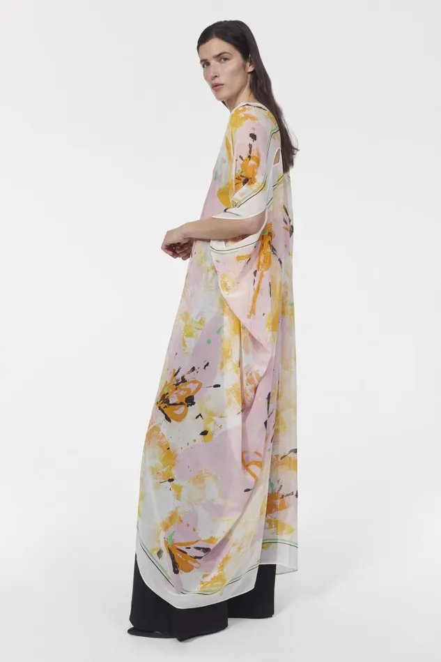 Agave Floral Caftan Whipped Creamsaffron Women Rodebjer Dresses and Caftans