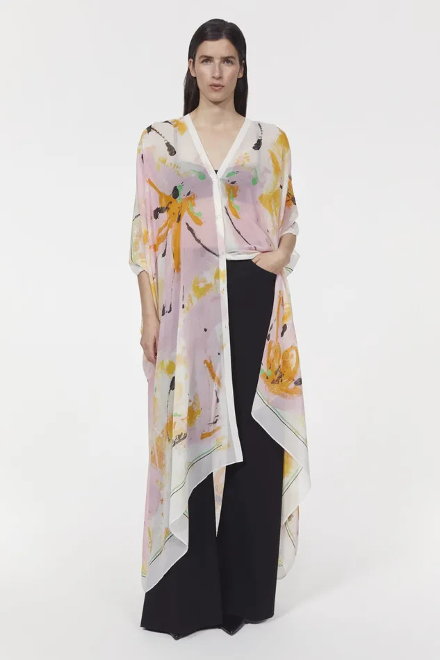 Agave Floral Caftan Whipped Creamsaffron Women Rodebjer Dresses and Caftans