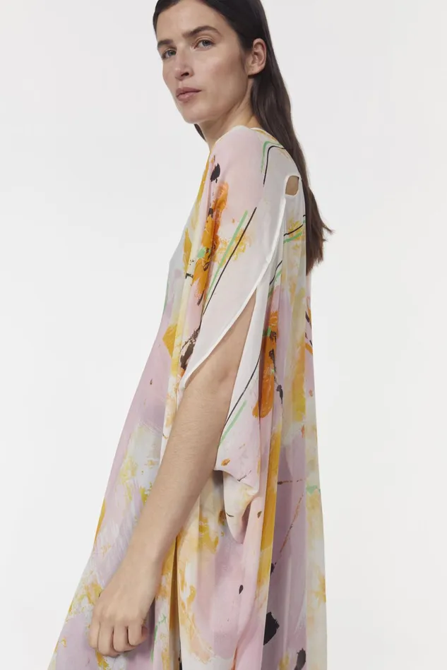 Agave Floral Caftan Whipped Creamsaffron Women Rodebjer Dresses and Caftans