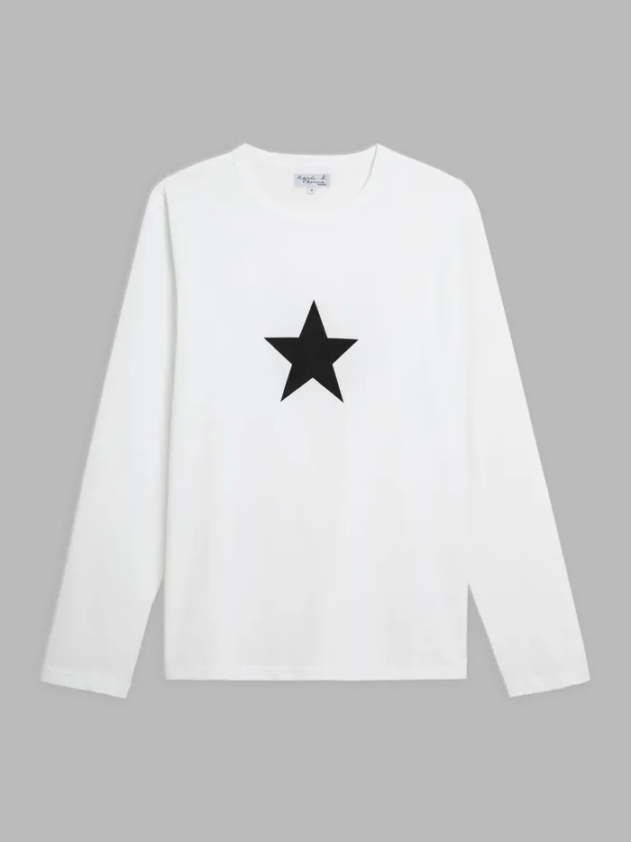 Agns B Artist039s Collection Men White Long Sleeves Coulos Star Tshirt